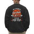 My Favorite Basketball Player Calls Me Pop Pop Funny Dad Men's Sweatshirt Back Print