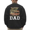 My Favorite Soccer Player Calls Me Dad US Flag Fathers Day Men's Sweatshirt Back Print