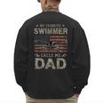 My Favorite Swimmer Calls Me Dad Fathers Day Men's Sweatshirt Back Print
