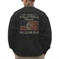 My Favorite Volleyball Player Calls Me Dad USA Flag Men's Sweatshirt Back Print