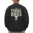 The Final Boss Vintage Rock Bull Fun Tee For Strong Dads Men's Sweatshirt Back Print