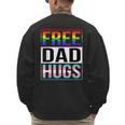 Free Dad Hugs LGBT Gay Pride Month Transgender Rainbow Flag Men's Sweatshirt Back Print
