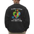 Fun Heart Puzzle Shirts Dad Autism Awareness Family Support Men's Sweatshirt Back Print