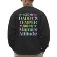 Funny Family Saying Apparel I GOT MY DADDY'S TEMPER And My Mama's Attitude Kids Men's Sweatshirt Back Print