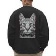 Glitch Weird Cat Kitten Optical Illusion Cat Mom Dad Men's Sweatshirt Back Print