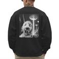 Goldendoodle Alien UFO Taking a Selfie Dog Mom Dad Men's Sweatshirt Back Print