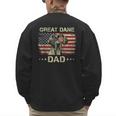 Great Dane Dad Dog Lovers American Flag 4th Of July Men's Sweatshirt Back Print