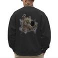 Grey Cat Torn Cloth Cat Dad Cat Mom Cat Lover Men's Sweatshirt Back Print