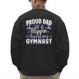 Gymnastics Watercolor Proud Dad Of A Flippin Awesome Gymnast Men's Sweatshirt Back Print
