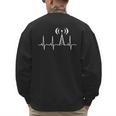 HAM Radio For Dad Ham Radio Operator Heartbeat Men's Sweatshirt Back Print