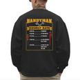 Handyman Hourly Rate Fathers Day Dad Men's Sweatshirt Back Print