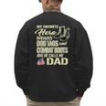 Hero Wears Dog Tags Combat Boots Proud Army Dad Father Men's Sweatshirt Back Print