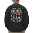 I'm A Dad Grandpa And Veteran Patriotic US Flag Veterans Day Men's Sweatshirt Back Print