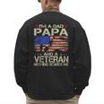 I'm A Dad Papa And Veteran Retro Dad Papa Grandpa Men's Sweatshirt Back Print