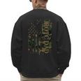 JROTC Dad United States Distressed Camo w US Flag Men's Sweatshirt Back Print
