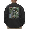 Kid Play Cars On Dad Back Race Track Mat Fathers Day Men's Sweatshirt Back Print