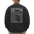 Lebanese Dad Nutrition Facts National Pride For Dad Men's Sweatshirt Back Print