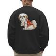 I Love Dad Tattoo Shih Tzu Dad Father's Day Men's Sweatshirt Back Print