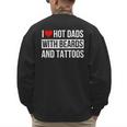 I Love Hot Dads With Beards And Tattoos I Heart Hot Dads Men's Sweatshirt Back Print