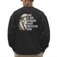 Man Of God Husband Daddy Protector Hero Lion Father's Day Men's Sweatshirt Back Print