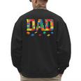 Master Builder Dad Birthday Boy Building Bricks Blocks Daddy Men's Sweatshirt Back Print