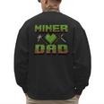 Miner Dad Birthday Boy Party Video Gamer Pixel Men's Sweatshirt Back Print