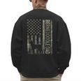 Mini Bernedoodle Dad Camo USA Flag DESIGN ON BACK Men's Sweatshirt Back Print