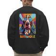 Mom & Dad Of a Basshole Basset Hound With Glasses -Adults Short Sleeve Men's Sweatshirt Back Print