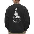 Moon And Astronaut Dad And Baby Space For Father's Day Men's Sweatshirt Back Print