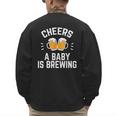 New Dad Baby Shower Cheers A Baby Is Brewing Men's Sweatshirt Back Print