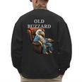 Old Buzzard Bird Old Man Grandpa Recliner Dads Joke Men's Sweatshirt Back Print