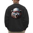 Papa Bear Face Cool Dad Style Retro Fathers Day Daddy Bear Men's Sweatshirt Back Print