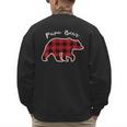 PAPA Bear Men Red Plaid Christmas Pajama Family Dad Small Men's Sweatshirt Back Print