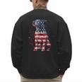 Patriotic Pitbull American Flag 4th Of July Dog Pitbull Dad Men's Sweatshirt Back Print