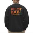 Pilot Dad Art For Men Father Aviation Airplane Pilot Men's Sweatshirt Back Print