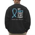 Prostate Cancer Awareness Light Blue Ribbon Dad Survivor Men's Sweatshirt Back Print