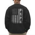 Proud Papa Fathers Day 2025 Dad America USA Flag Men's Sweatshirt Back Print