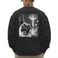 Pug Alien UFO Taking a Selfie Dog Mom Dad Men's Sweatshirt Back Print