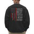 Retro Dad World's Best Farter I Mean Father Vintage Flag Usa Men's Sweatshirt Back Print