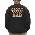 Retro Groovy Dad Matching Family 1st Birthday Party Men's Sweatshirt Back Print