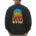 Retro Ice Cream Drip Softball Dad Game Day Dad Father's Day Men's Sweatshirt Back Print