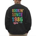 Rockin' Since 1986 Vintage Rockstar 40th Birthday Mom Dad 40 Men's Sweatshirt Back Print
