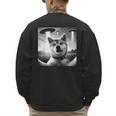 Shiba Inu Dog Dad Mom Graphic Selfie UFOs Weird Aliens Men's Sweatshirt Back Print