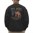 My Son Has Your Back Marine Dad Camouflage Men's Sweatshirt Back Print