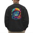 Space Cat Mom Cat Dad Men Women Kids Astronaut Space Men's Sweatshirt Back Print