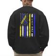 T21 Dad American Flag Down Syndrome Awareness Men's Sweatshirt Back Print