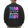 Team Healthy Baby Gender Reveal Pregnancy Mom Dad Men's Sweatshirt Back Print