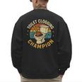 Toilet Clogging Champion Bathroom Humor Dad Jokes Men's Sweatshirt Back Print