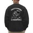 Toilet Clogging Champion Dad Joke Raccoon Trash Panda Men's Sweatshirt Back Print