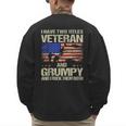 I Have Two Titles Veteran And Grumpy Dad Papa Grandpa Men's Sweatshirt Back Print